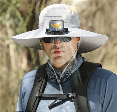 Pengecas Solar Menyejukkan topi nelayan